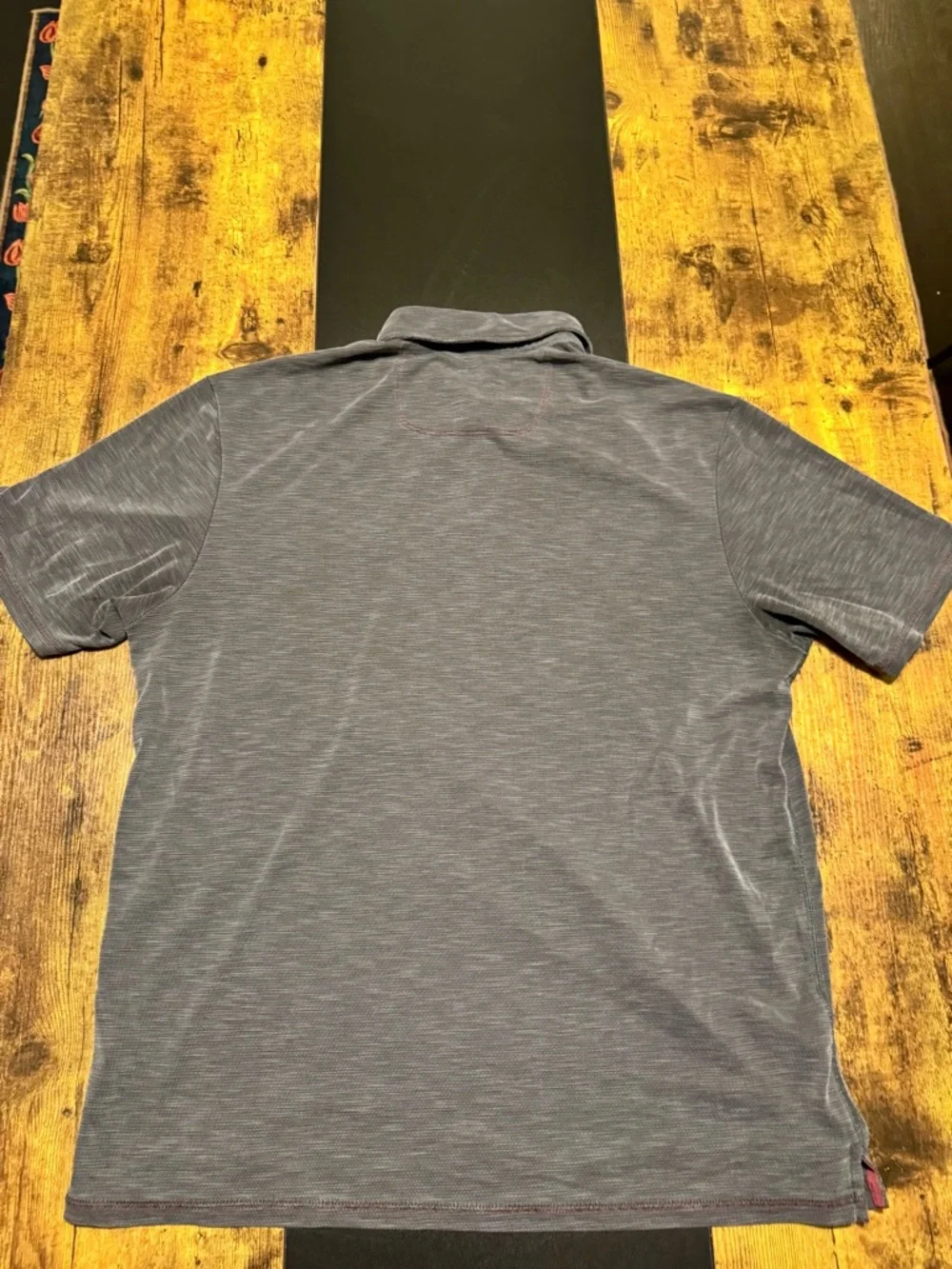 Tommy Bahama Gray Textured Polo Shirt Mens Large Casual Island Style - Picture 2 of 6